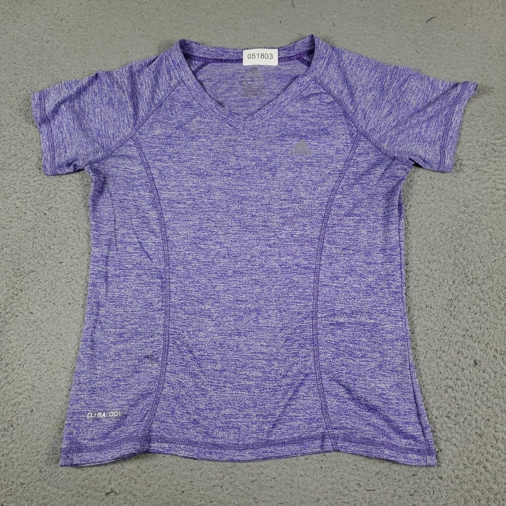 Adidas T Shirt Womens Size Large Purple Active Casual Short Sleeve Ladies